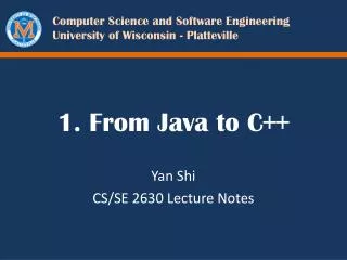 1 . From Java to C++
