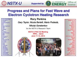 Progress and Plans for Fast Wave and Electron Cyclotron Heating Research