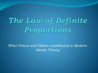 The Law of Definite Proportions