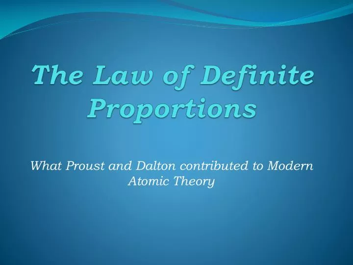 the law of definite proportions