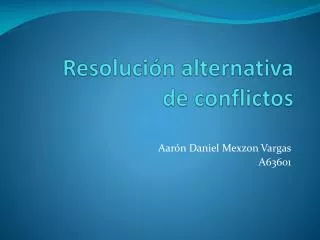 resoluci n alternativa de conflictos