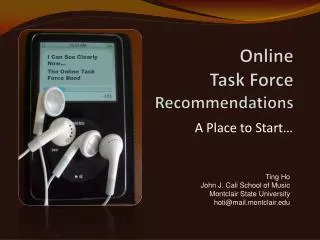 Online Task Force Recommendations