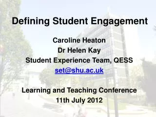 Defining Student Engagement