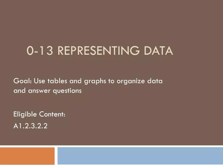 0 13 representing data