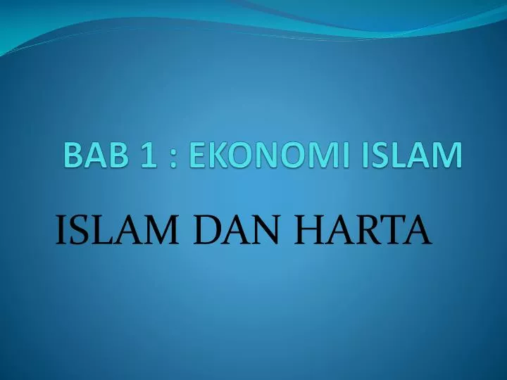 bab 1 ekonomi islam