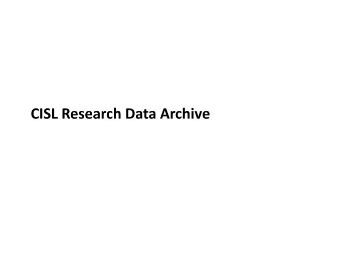 cisl research data archive