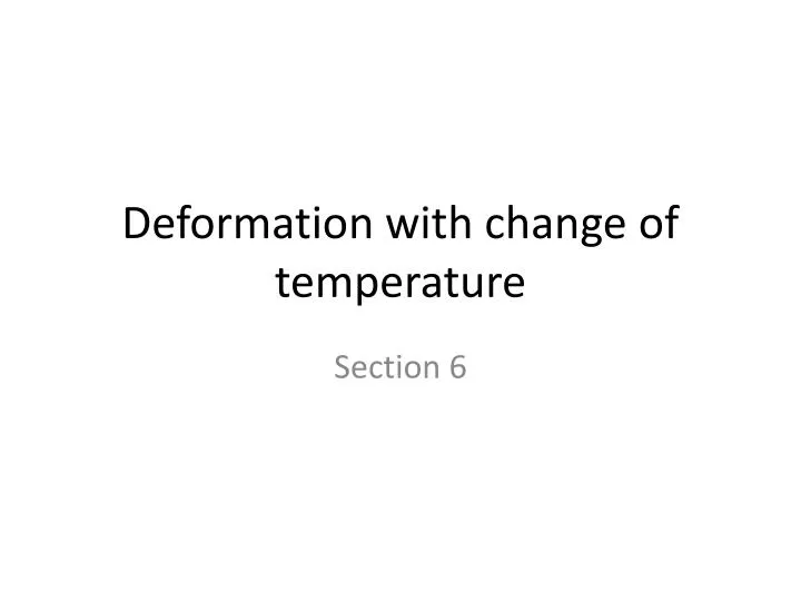 deformation with change of temperature