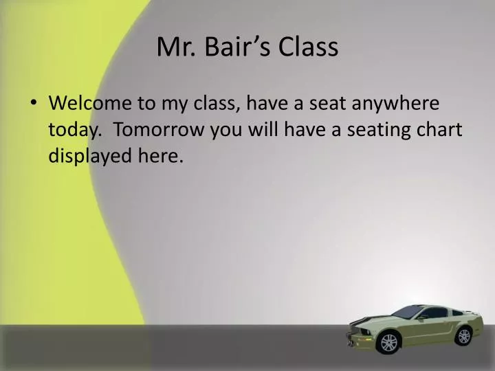 mr bair s class