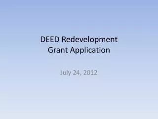 DEED Redevelopment Grant Application