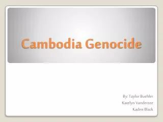 Cambodia Genocide