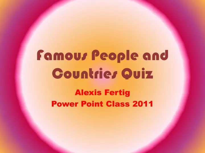 famous people and countries quiz