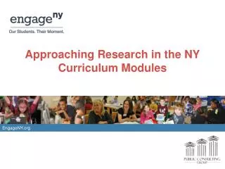 Approaching Research in the NY Curriculum Modules
