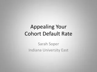 Appealing Your Cohort Default Rate