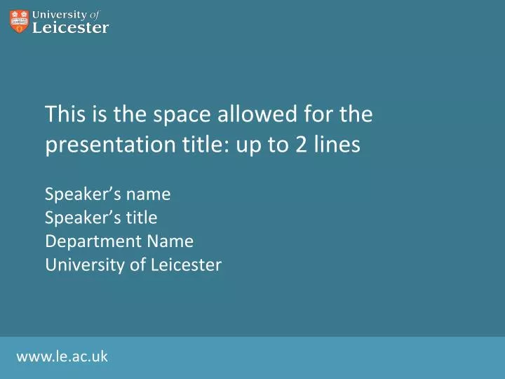 this is the space allowed for the presentation title up to 2 lines