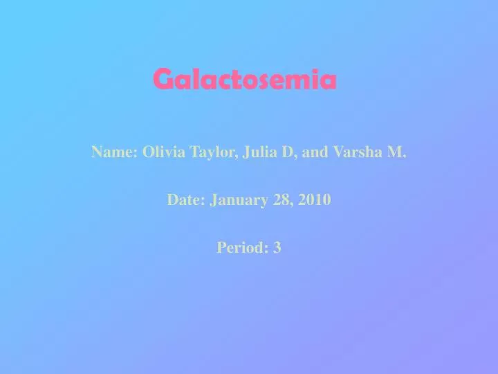 galactosemia