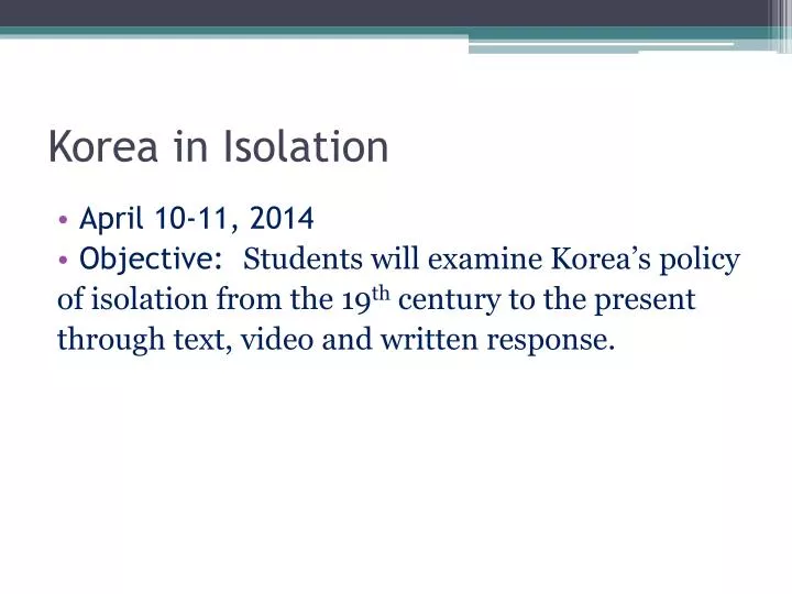 korea in isolation
