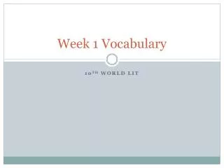 week 1 vocabulary