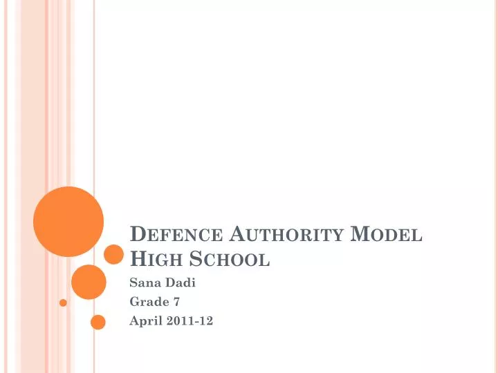 defence authority model high school