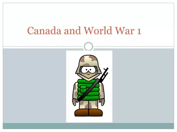 canada and world war 1