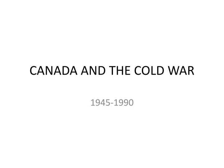 canada and the cold war