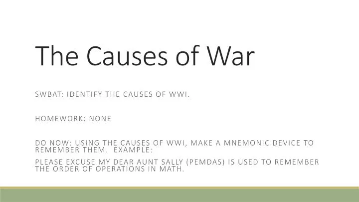 the causes of war