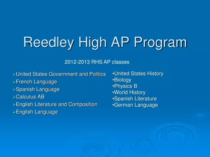 reedley high ap program