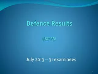 defence results usd pbi