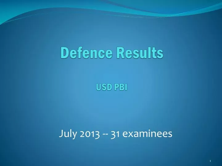 defence results usd pbi