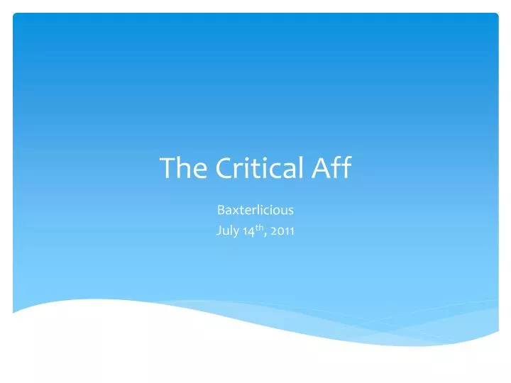 the critical aff