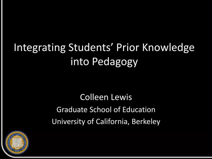 integrating students prior knowledge into pedagogy