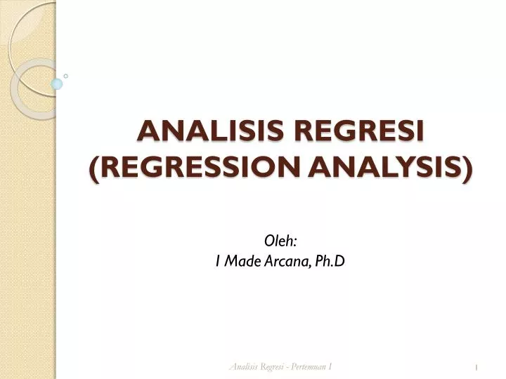 analisis regresi regression analysis