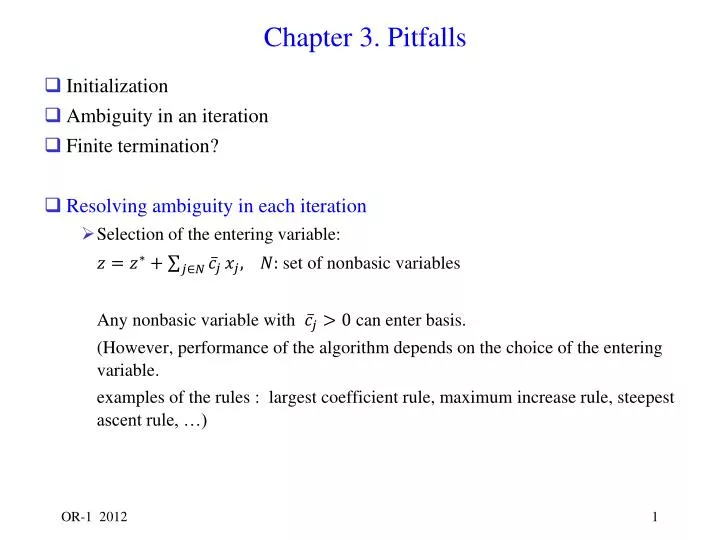 chapter 3 pitfalls