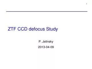 ZTF CCD defocus Study