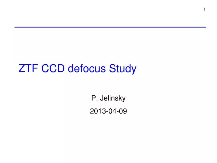 ztf ccd defocus study