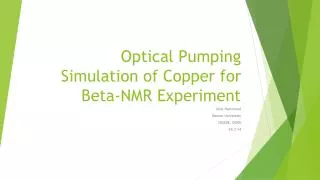 Optical Pumping Simulation of Copper for Beta-NMR Experiment