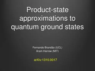 Product-state approximations to quantum ground states