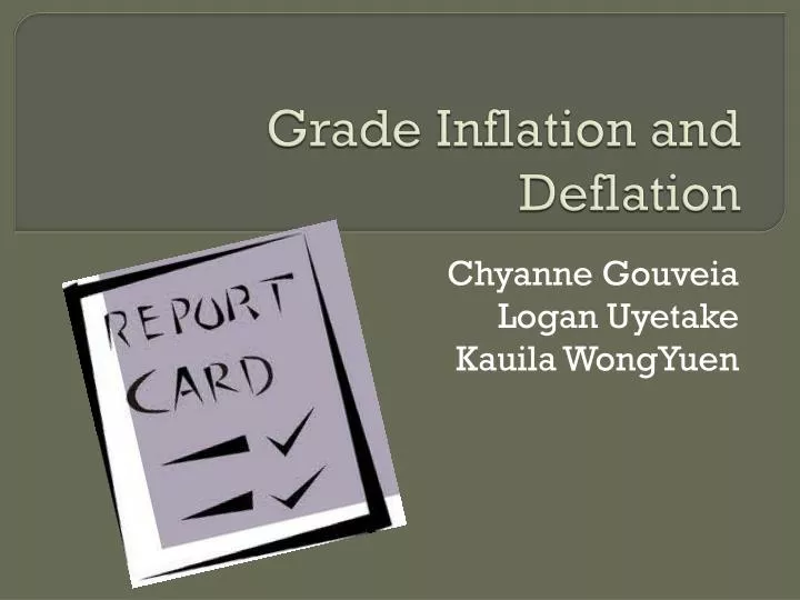 grade inflation and deflation