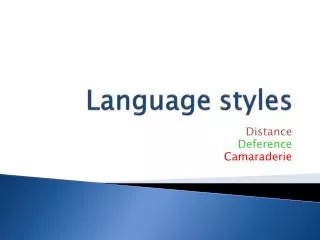 language styles