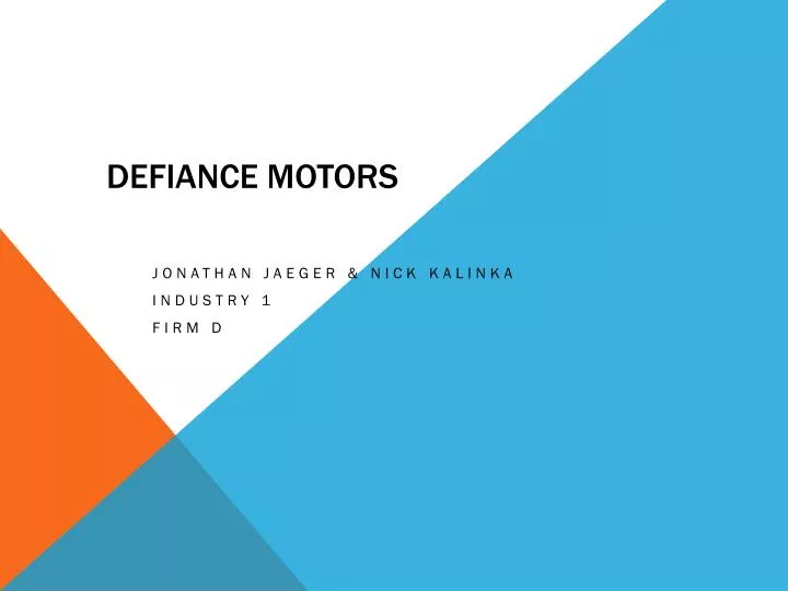 defiance motors