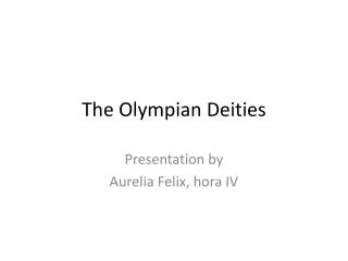 The Olympian Deities