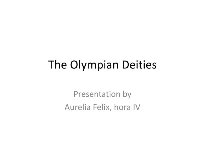 the olympian deities