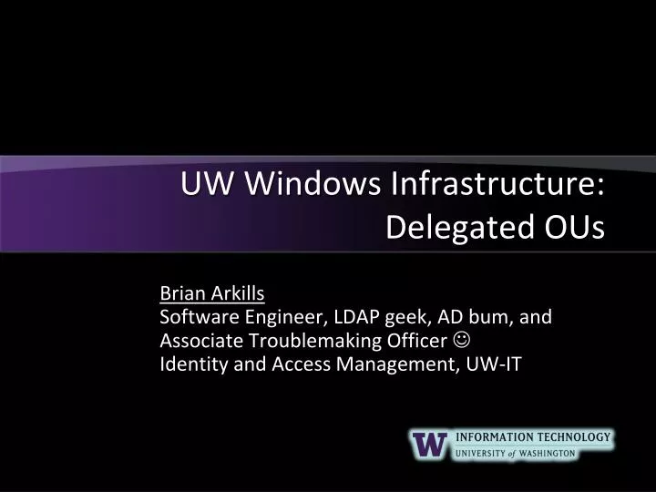 uw windows infrastructure delegated ous