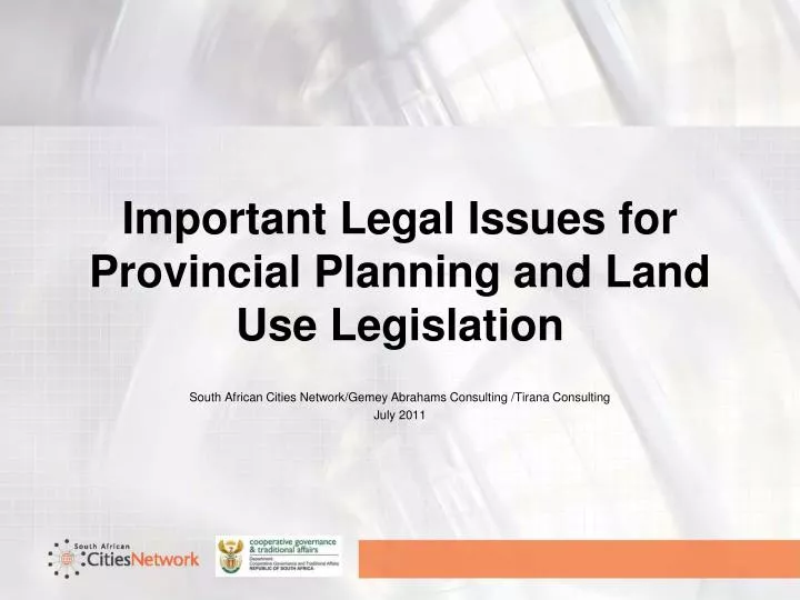 important legal issues for provincial planning and land use legislation