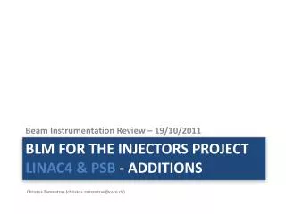 BLM for the Injectors project LINAC4 &amp; PSB - additions