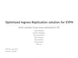 Optimized Ingress Replication solution for EVPN