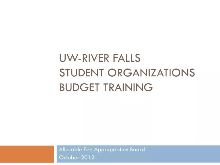uw river falls student organizations budget training