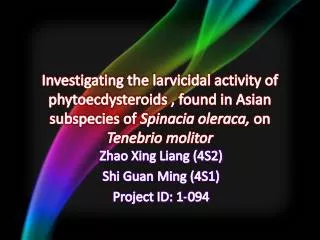 Zhao Xing Liang (4S2) Shi Guan Ming (4S1) Project ID: 1-094