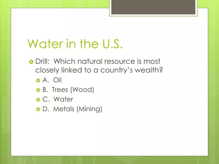 water in the u s