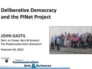 Deliberative Democracy and the PINet Project