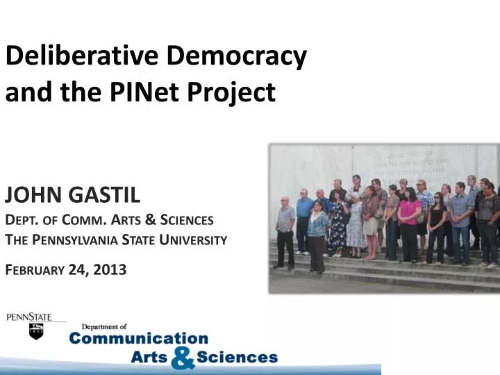 deliberative democracy and the pinet project